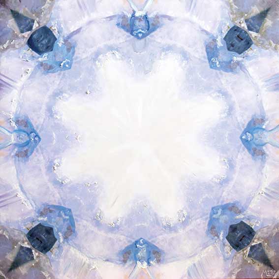 Bildtitel: „104. Elohim Kristall“ Kunstdruck auf Leinwand aus der Bilderserie „108 Lichtperlen“ von Mirja Lang
