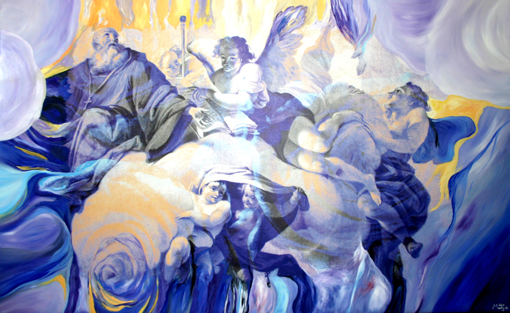 Bildtitel: „Die Schönheit der Dinge liegt in der Seele dessen, der sie betrachtet.“ (David Hume) Kunstdruck auf Leinwand aus der Bilderserie „Engel auf Erden“ von Mirja Lang