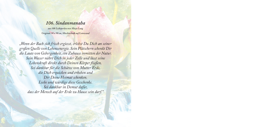 Bildtitel: „106.Sindanmanaha“ Kunstdruck als Geschenkkarte auf hochwertigem Papierkarton aus der Bilderserie „108 Lichtperlen“ von Mirja Lang
