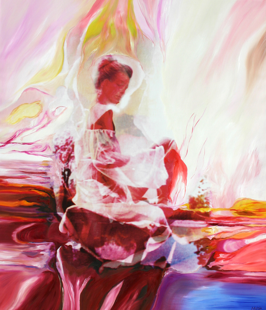 Bildtitel: „Träume…Leben voller Wirklichkeit“ Acryldruck und Ölmalerei auf Leinwand aus der Bilderserie „Be-SINN-lich“ von Mirja Lang