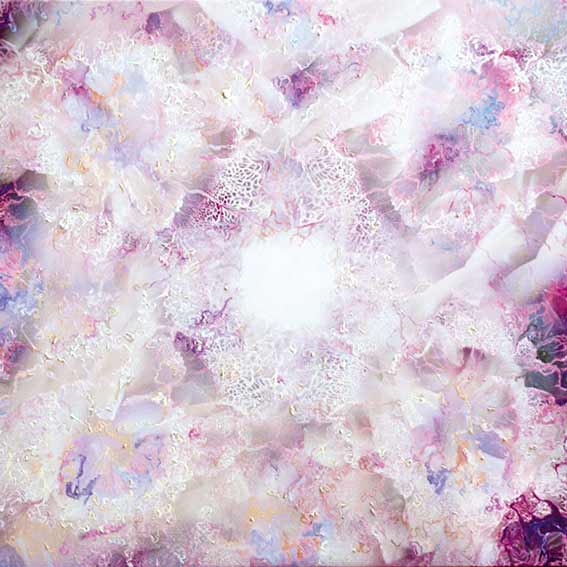 Bildtitel: „100.Elohim Rosa“ Kunstdruck als Geschenkkarte auf hochwertigem Papierkarton aus der Bilderserie „108 Lichtperlen“ von Mirja Lang

