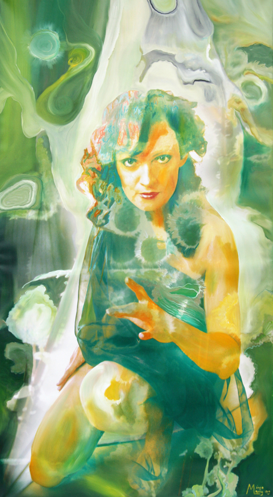 Bildtitel: „Bewahrung“ Kunstdruck auf Leinwand aus der Bilderserie „Göttinnen in ihrer Essenz“ von Mirja Lang
