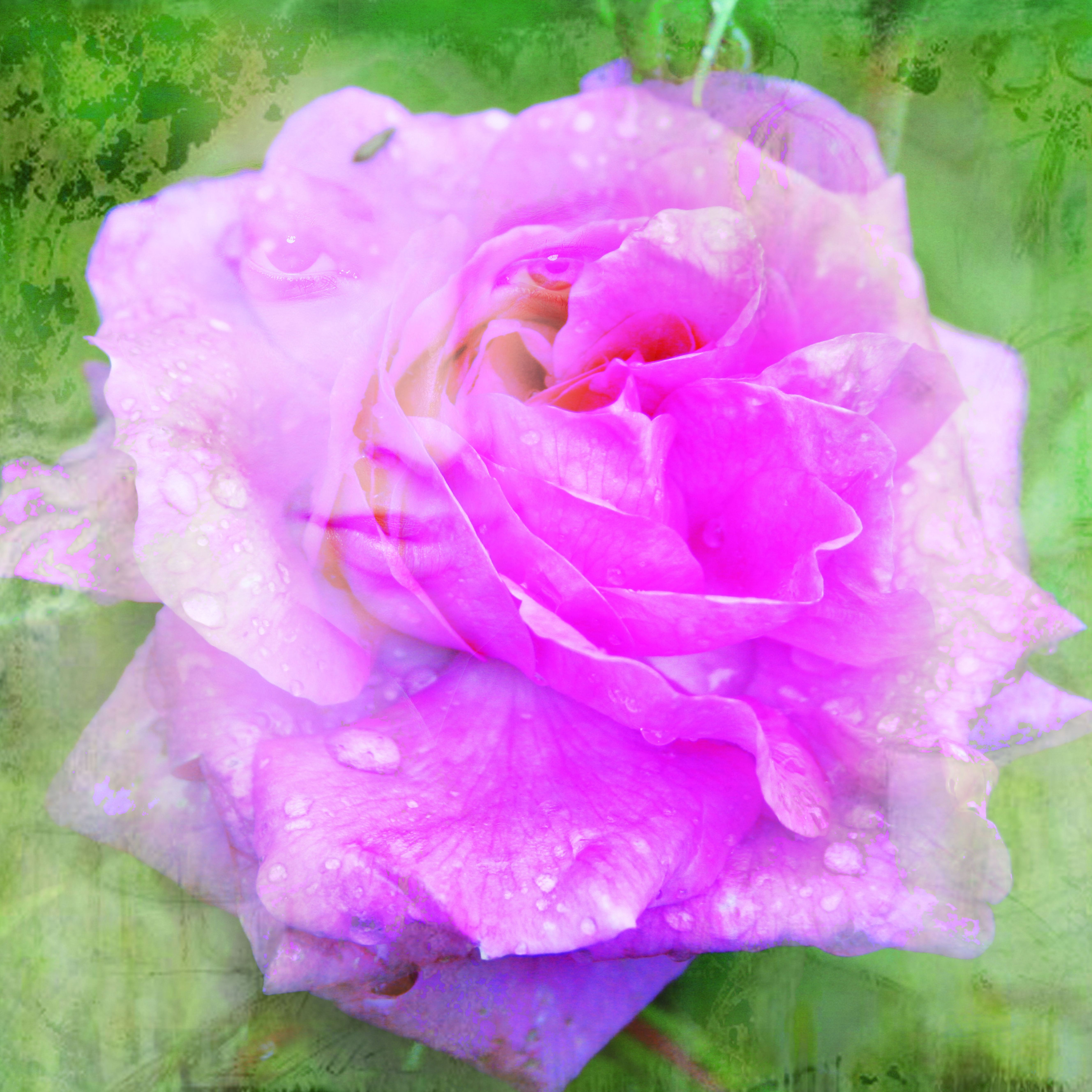 Bildtitel: „Rose“ Kunstdruck auf Leinwand aus der Bilderserie „Blumenessenzen“ von Mirja Lang
