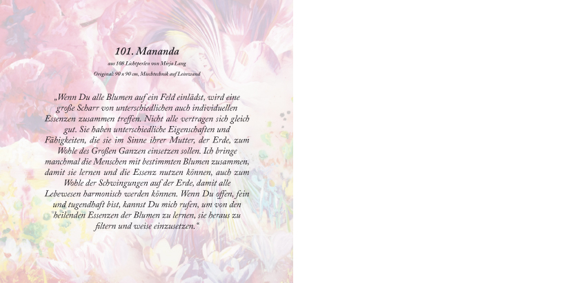 Bildtitel: „101.Mananda“ Kunstdruck als Geschenkkarte auf hochwertigem Papierkarton aus der Bilderserie „108 Lichtperlen“ von Mirja Lang
