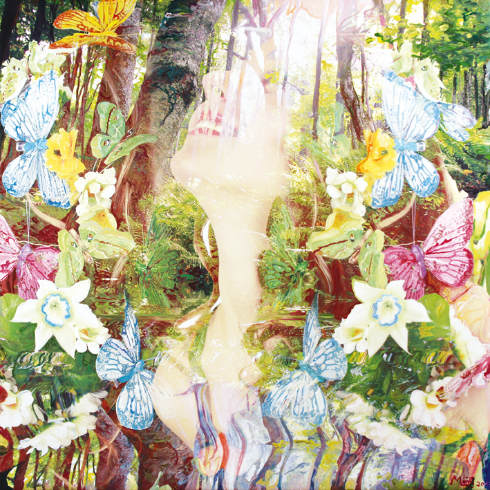 Bildtitel: „52. Sundanina“ Kunstdruck auf Leinwand aus der Bilderserie „108 Lichtperlen“ von Mirja Lang
